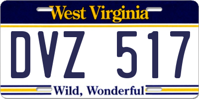 WV license plate DVZ517