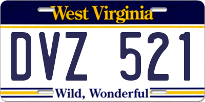 WV license plate DVZ521