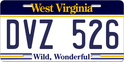 WV license plate DVZ526