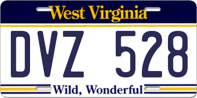 WV license plate DVZ528