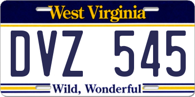 WV license plate DVZ545