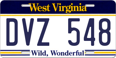 WV license plate DVZ548