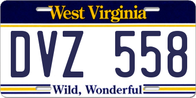 WV license plate DVZ558