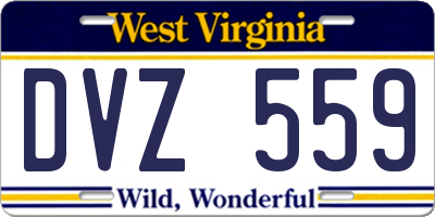 WV license plate DVZ559