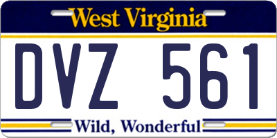 WV license plate DVZ561