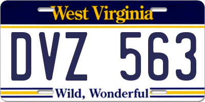 WV license plate DVZ563