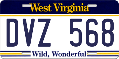WV license plate DVZ568