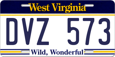 WV license plate DVZ573