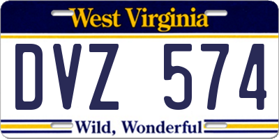 WV license plate DVZ574