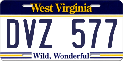 WV license plate DVZ577