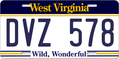 WV license plate DVZ578