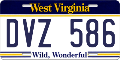WV license plate DVZ586