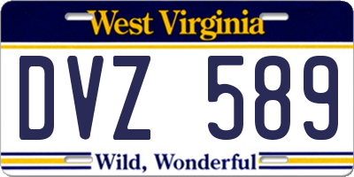 WV license plate DVZ589