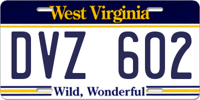 WV license plate DVZ602
