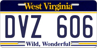 WV license plate DVZ606
