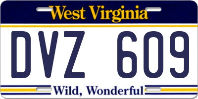 WV license plate DVZ609