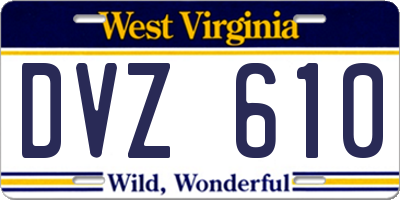 WV license plate DVZ610