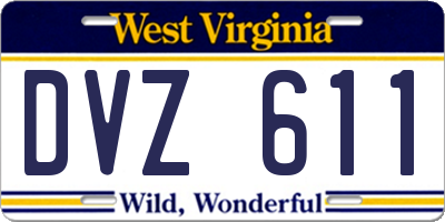 WV license plate DVZ611
