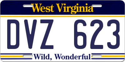 WV license plate DVZ623