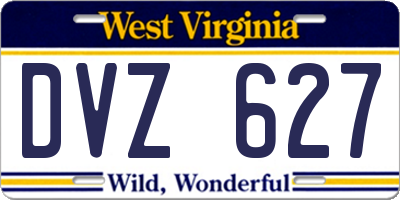 WV license plate DVZ627