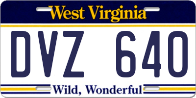 WV license plate DVZ640