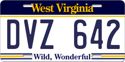 WV license plate DVZ642
