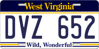 WV license plate DVZ652