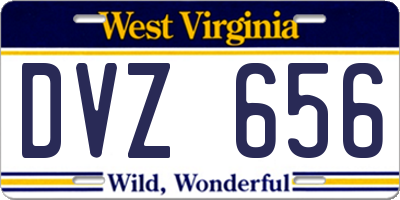 WV license plate DVZ656