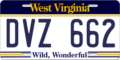 WV license plate DVZ662