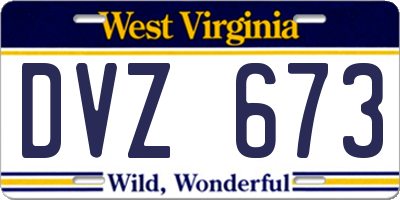 WV license plate DVZ673