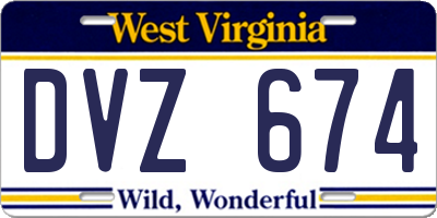 WV license plate DVZ674