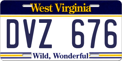WV license plate DVZ676