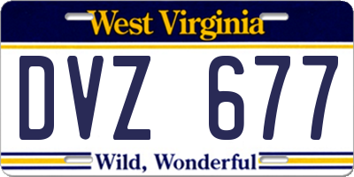 WV license plate DVZ677