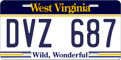 WV license plate DVZ687