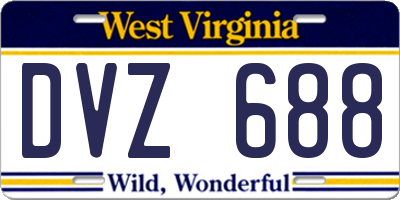 WV license plate DVZ688