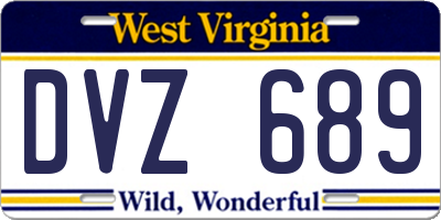 WV license plate DVZ689