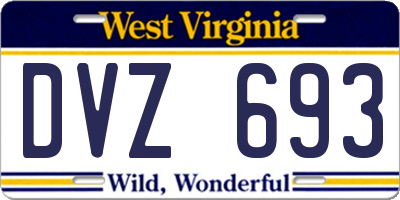 WV license plate DVZ693