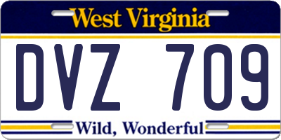 WV license plate DVZ709