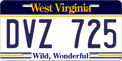 WV license plate DVZ725
