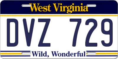 WV license plate DVZ729