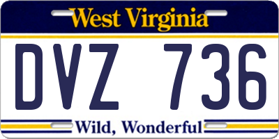 WV license plate DVZ736