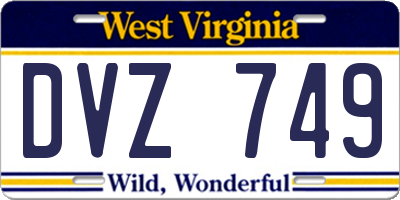 WV license plate DVZ749