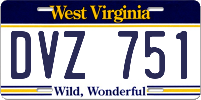 WV license plate DVZ751