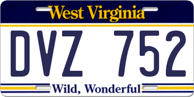 WV license plate DVZ752