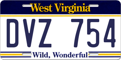 WV license plate DVZ754