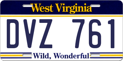 WV license plate DVZ761