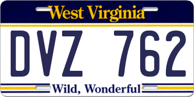 WV license plate DVZ762
