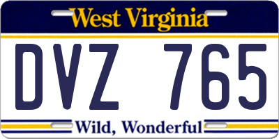 WV license plate DVZ765