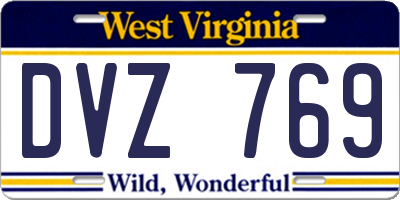 WV license plate DVZ769