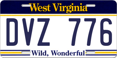 WV license plate DVZ776